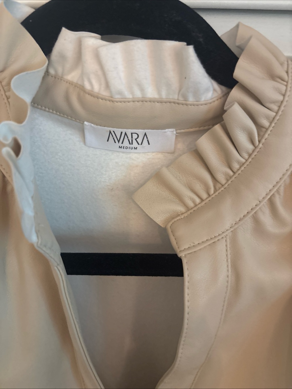 Women's Cream Ruffle Collar Jacket